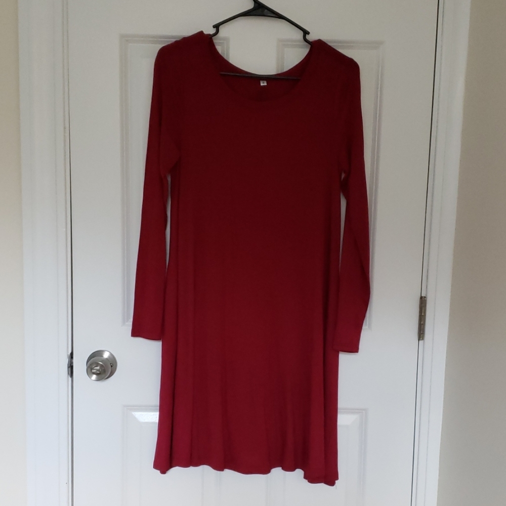 Red long sleeved dress